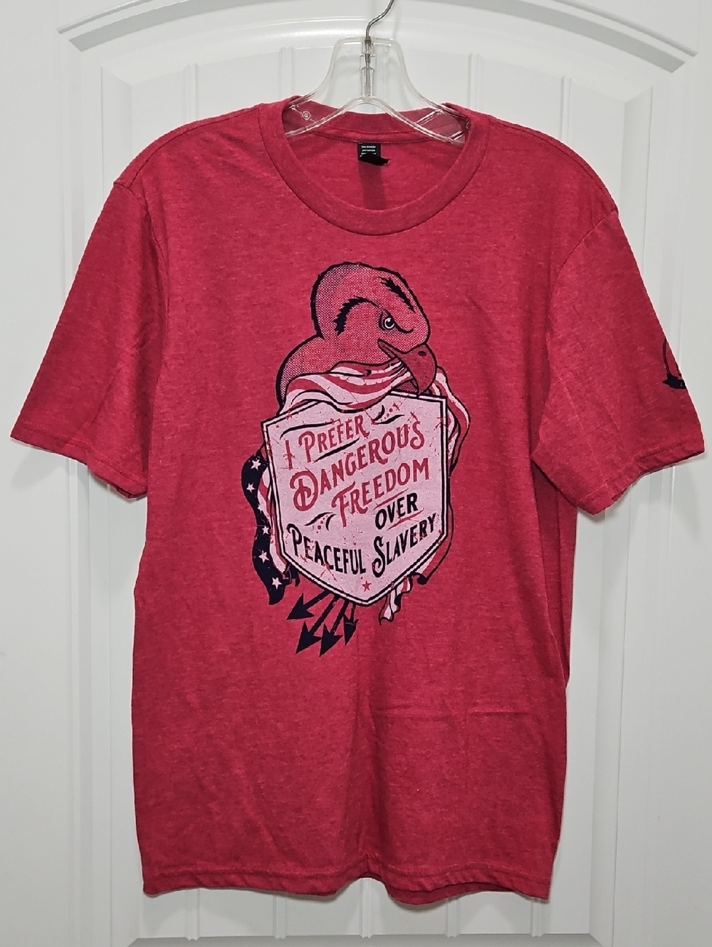 Mason Jar Label I Prefer Dangerous Freedom Over Peaceful Slavery T-shirt New XS